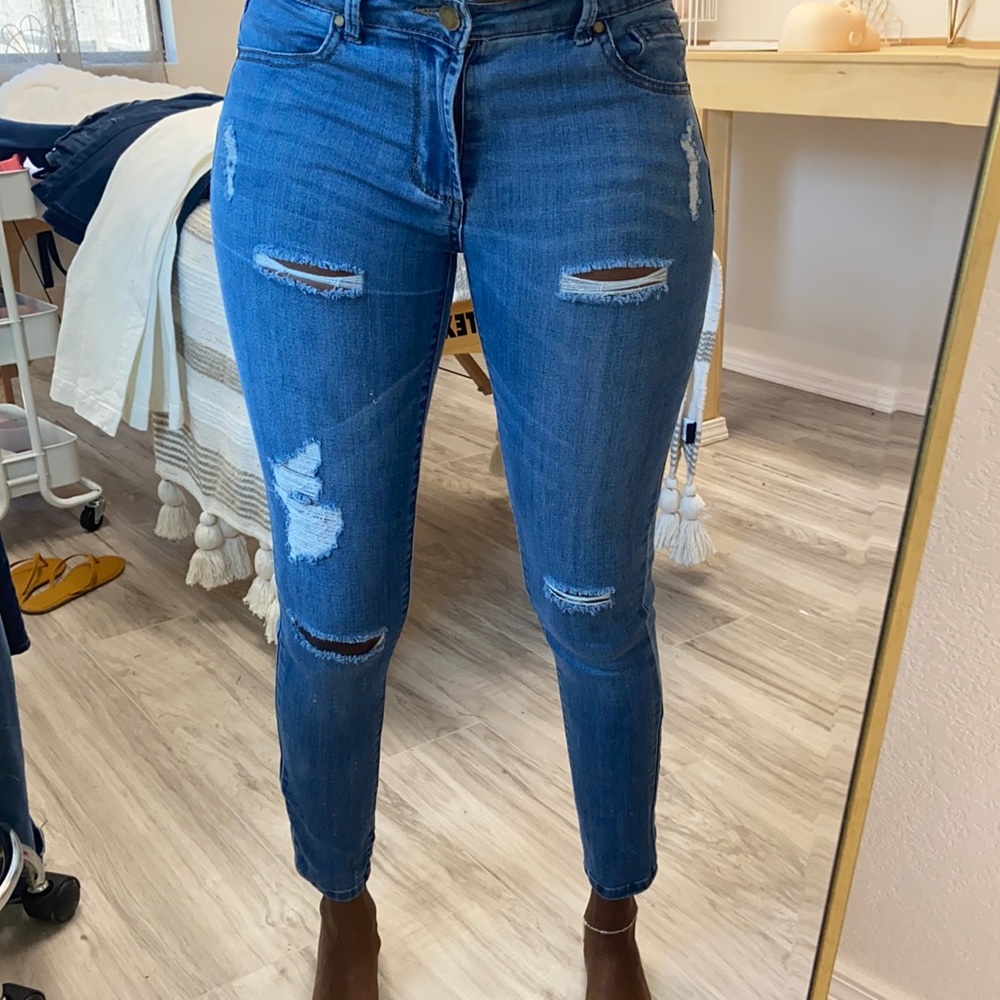 Distressed Denim Jeans